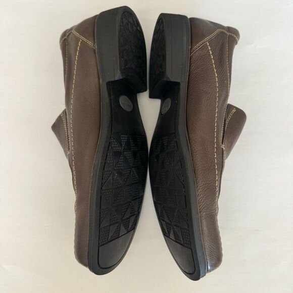 Sandro Moscolini Brown Pebble Distressed‎ Leather Loafer Shoes Men 10.5 D Casual main image 4